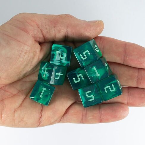 نرد Starfarer Sci-Fi D6 - "كوازار" - أخضر داكن مع دوامات بيضاء in Kuwait