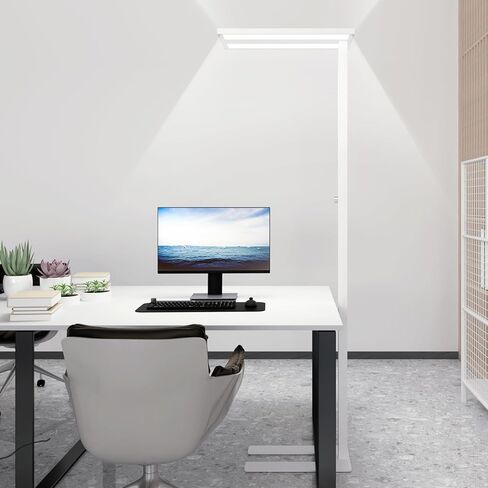 STERREN Eye-Care Led Floor Lamp,76" Tall Office Floor Lamp, 100W Black Modern Free-Standing Lamp,10500LM Bright Reading Lamp for Study Room,Living Room,Meeting Room,4000K in Saudi Arabia
