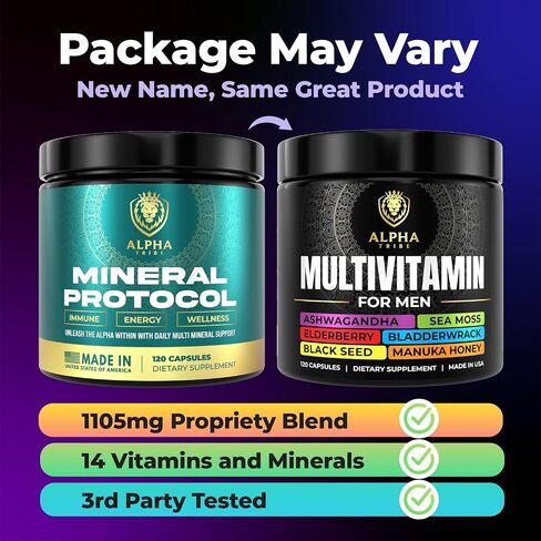 Multivitamin for Men with Sea Moss, Black Seed Oil, Ashwagandha, Turmeric Bladderwrack, Burdock,Vitamin C, Elderberry, Manuka, Yellow Dock | Daily Men's Vitamins and Minerals supplement in Saudi Arabia
