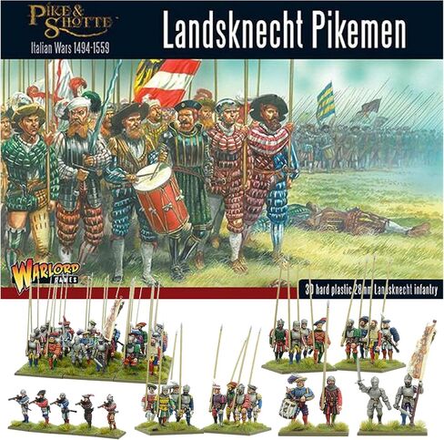 Wargames Delivered Pike & Shotte - Landsknechts Pikemen. 28mm Base Revolutionary Miniature Military Soldiers for Miniature War Games, and Model War by Warlord Games in Saudi Arabia