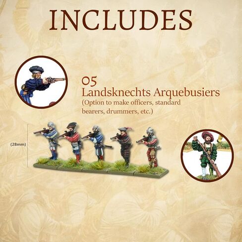Wargames Delivered Pike & Shotte - Landsknechts Pikemen. 28mm Base Revolutionary Miniature Military Soldiers for Miniature War Games, and Model War by Warlord Games in Saudi Arabia