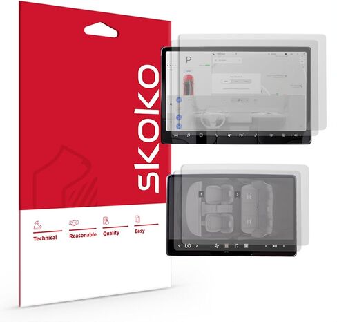 skoko [4pcs in 1 set Matte Screen Protector for Tesla Model 3 2024 Highland 15-inch & 8-inch, Center Console Screen Protector & Rear Touchscreen, Anti Fingerprint, Anti Glare in Saudi Arabia