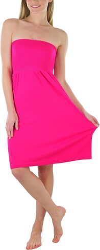 ToBeInStyle Women’s Strapless Cover Up Tube Dress Beach Summer Bandeau Flowy in Saudi Arabia