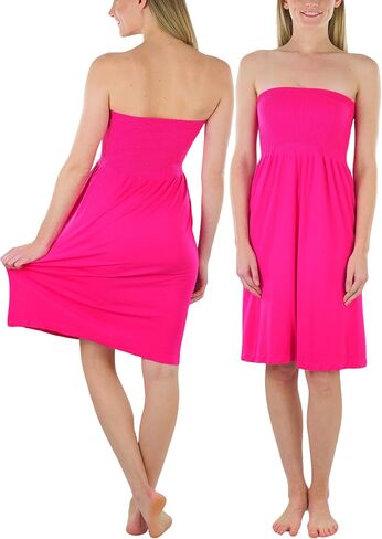 ToBeInStyle Women’s Strapless Cover Up Tube Dress Beach Summer Bandeau Flowy in Saudi Arabia