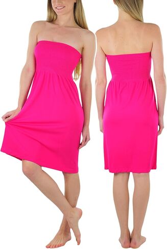 ToBeInStyle Women’s Strapless Cover Up Tube Dress Beach Summer Bandeau Flowy in Saudi Arabia