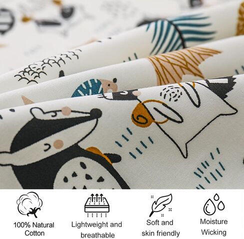 2 Pack Crib Sheets for Boys, Girls - Fitted Crib Sheet, Baby Crib Sheets Neutral, Crib Mattress Cover 52"x28"- Organic Cotton Toddler Bed Sheet Fitted for Standard Crib Mattress (Animal) in Saudi Arabia