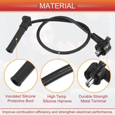 ACROPIX Car Spark Plug Coil Wires Ignition Coil Harness Cable 6.7mm Fit for Ford for Mustang 2005-2010 6 Cyl 4.0L SOHC EFI No.5U2Z12259BA - Pack of 6 in Saudi Arabia