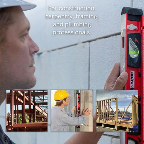 Kapro - 170 Samson Contractor Heavy Duty I-Beam with Plumb Site Level - Features Horizontal and Vertical Vials and Dual-View Plumb Site - Aluminum - 24 Inch in Saudi Arabia