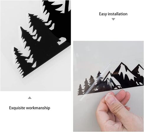 Vinyl Mountain Decal, Tree Sticker for car/Truck Tail gate/Laptop Decal/Trunk Badge Emblem Outdoor Bumper Stickers (8" Black)-2 PCS in Saudi Arabia