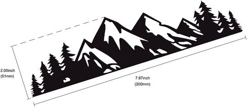 Vinyl Mountain Decal, Tree Sticker for car/Truck Tail gate/Laptop Decal/Trunk Badge Emblem Outdoor Bumper Stickers (8" Black)-2 PCS in Saudi Arabia