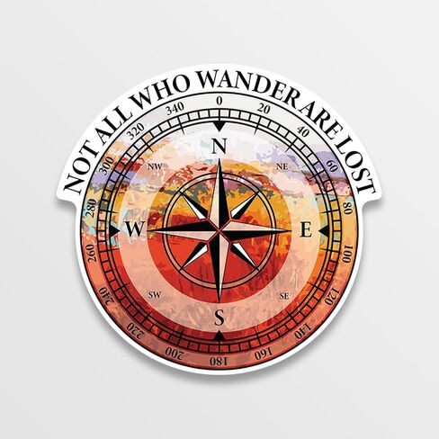 Not All Who Wander are Lost Sticker | Vinyl Decal Sticker for Cars, Trucks, Windows, Bumpers, Walls, Laptops, Cups and More | 5 Inches at Largest Point (American Mountains) in Saudi Arabia