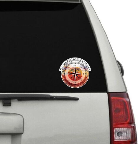 Not All Who Wander are Lost Sticker | Vinyl Decal Sticker for Cars, Trucks, Windows, Bumpers, Walls, Laptops, Cups and More | 5 Inches at Largest Point (American Mountains) in Saudi Arabia