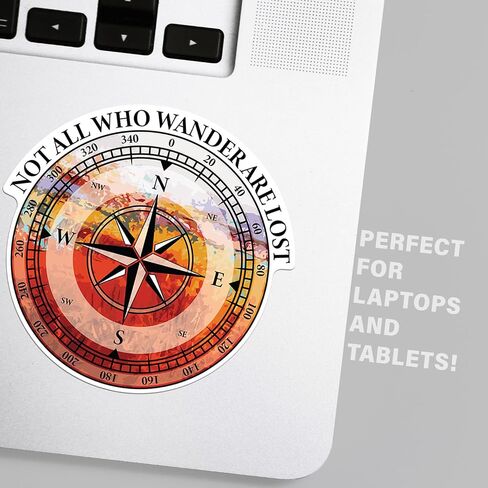 Not All Who Wander are Lost Sticker | Vinyl Decal Sticker for Cars, Trucks, Windows, Bumpers, Walls, Laptops, Cups and More | 5 Inches at Largest Point (American Mountains) in Saudi Arabia
