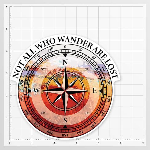 Not All Who Wander are Lost Sticker | Vinyl Decal Sticker for Cars, Trucks, Windows, Bumpers, Walls, Laptops, Cups and More | 5 Inches at Largest Point (American Mountains) in Saudi Arabia