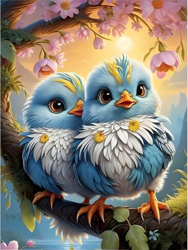 EOBROMD Bird Diamond Art Painting Kits, Full Drill Diamond Dots Paintings for Adults Beginners DIY Paint Picture with Diamonds Pictures Gem Art for Home Wall Art Decor 12x16inch in Saudi Arabia