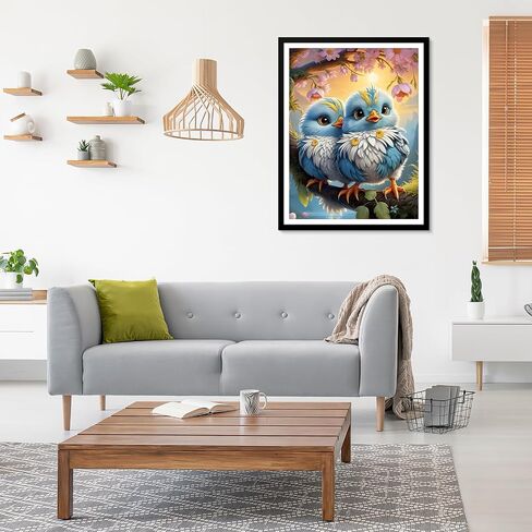 EOBROMD Bird Diamond Art Painting Kits, Full Drill Diamond Dots Paintings for Adults Beginners DIY Paint Picture with Diamonds Pictures Gem Art for Home Wall Art Decor 12x16inch in Saudi Arabia
