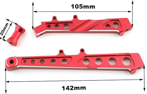 Aluminum Front Rear Chassis Brace Upgrades Part for ARRMA 1/7 Infraction 6S,Limitless All-Road, Felony 6S BLX #ARA320511 (red) in Saudi Arabia