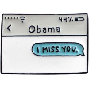 Flairs New York Premium Handmade Enamel Lapel Pin Brooch Badge (Obama I Miss You, 1 Pin)