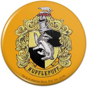 Harry Potter Hufflepuff Painted Crest Pinback Button Pin Badge - 1" Diameter