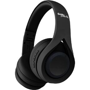 Gabba Goods Wireless Over Ear Bluetooth Headphones with 6h Playtime, Sound, Deep Bass & Soft Leather Ear-Cups for Travel, Home, Office & More | Wireless Headphones (Black/Gold)