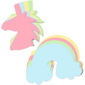 12 Unicorns Cut-Outs & 12 Rainbows Colorful Paper Shaped Craft Decor Sheets - 24 Count