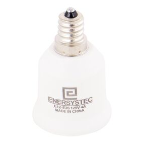 4 Pack Candelabra Screw Base E12 to E26 Light Socket Adapter, E12 to A19 Light Bulb Adapter, Converter Chandelier Socket E12 to Medium Screw Socket E26, E12-E26 Regular Base