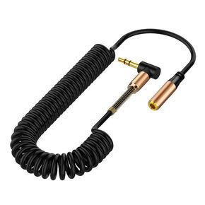 3.5mm Aux Cord, 90°Angle Sound AUX Audio Spiral Cable Jack Plug