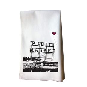 Seattle Pike Place Market Floursack Tea Towel