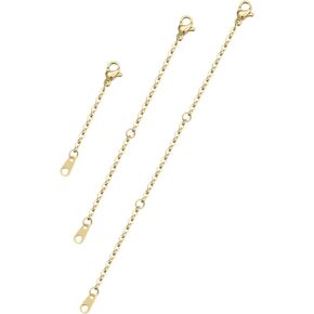 Rose Gold Necklace Extender,JIACHARMED 3pcs Adjustable Rose Gold Necklace Extenders for Bracelet, Anklet Jewelry Rose Gold Necklace Extension Chain Extenders for Necklace, 2 4 6 inch