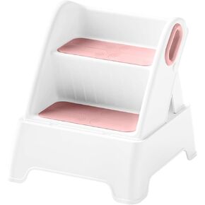 Toddler Step Stool,Adjustable 2 Step Stools for Kids,Removable Sitting Stool for Kitchen Counter Bathroom Sink Toilet Potty Training with Handles and Non-Slip Pads(Blue)