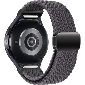 One Click No Gap Braided Sport Bands With Magnetic Clasp Compatible with Samsung Galaxy Watch 6 4 5 Band 40mm 44mm/Watch 6 4 Classic 47mm 43mm 42mm 46mm/Watch 5 Pro 45mm, 20mm Nylon Strap Men Women