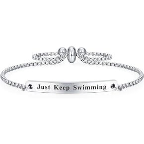 Just Keep Swimming Bracelet Inspiration Gifts for Women Swimmer Jewelry