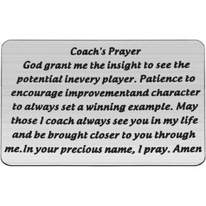CENWA Coaches Gift Coach Thank You Gift A Coach's Prayer Wallet Card End of Season Gift For Basketball, Football, Baseball, Volleyball, Coaching Best(Coach's Prayer wc)