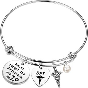WSNANG DPT Bracelet Doctor of Physical Therapy Graduation Gift Never Forget The Difference You've Made DPT Graduate Gift
