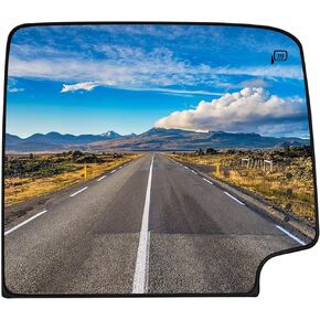 Driver Side Towing Mirror Glass Upper with Turn Signal Fit for Silverado GMC Sierra 1500 2500 3500 2014-2017, Left Heated Mirror Glass with Rear Holder Replace 23444110 TR00562