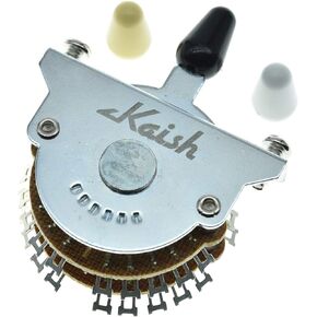 5-Position Super Switch Pickup Selector Super Switch 4-Pole Double Wafer for Strat/Nashville Tele Guitars with Black/Ivory/White Tips