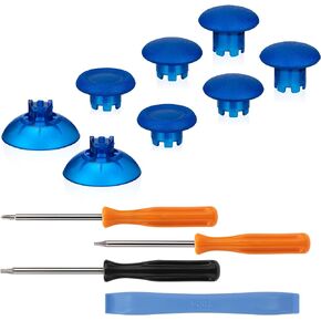 Interchangeable Replacement Thumbsticks for Xbox Series X/S and for PS4/PS5 Controller, 3 Height Domed Joysticks Repair Kit for Xbox One and for PS5 Edge Controller (Black)
