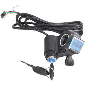 RiToEasysports Electric Bike Thumb Throttle Display, E Bike Thumb Throttle LCD Display Digital Battery Voltage Power Switch for Electric Vehicle Electric Scooter Throttle