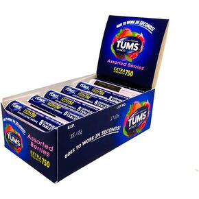 Tums Antacid Extra Strength Heartburn Relief Extra Strength Fast Acting Chewy Bites Assorted Berry Flavor Bundles (12 Rolls)