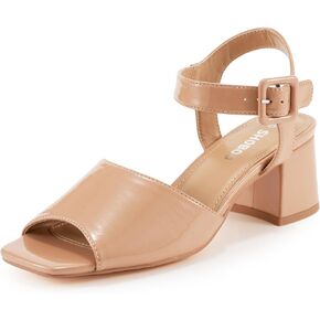 Strappy Heels for Women Short Block Low Heel Sandals, Comfortable Women's Heeled Sandals Dress Shoes with Chunky Heel and Square Toe Style for Casual Office Day Out