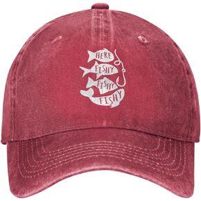 Fishing Hat Hat Here Fishy Fishy Fishy Hat for Women Baseball Hats Graphic Hats Red