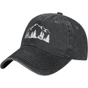Women's Mountain Trees Hat Washed Vintage Adjustable Baseball Cap for Dad Mom