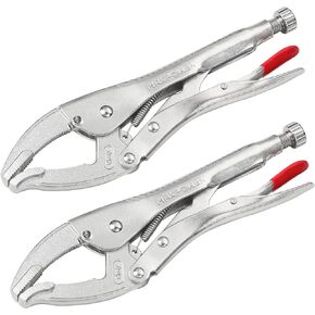 MAXPOWER Locking Pliers, 10-inch Curved Jaw Locking Pliers Set, Adjustable Opening Maximum Capacity 65mm, Heavy Duty Locking Tool, 2 Pack