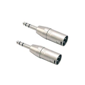 REXUS XLR Male to 1/4 TSR Male Adapter (2 Pack) 6.35mm Male Adatper