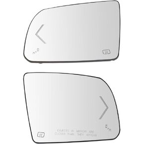 TRQ Mirror Glass Heated Turn Signal Blind Spot Detection Pair for Tundra