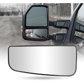 Driver Side Lower Heated Mirror Glass Replacement, Towing Mirror Glass with Rear Holder For Ford F150 2015-2020, Ford F250 F350 Super Duty F450 F550 2017-2019, Replace FL3Z17K707V, FL317K707U