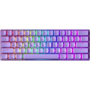 لوحة مفاتيح الألعاب الميكانيكية GK61 - 61 مفتاحًا متعدد الألوان RGB بإضاءة خلفية LED سلكية قابلة للبرمجة لأجهزة الكمبيوتر/Mac Gamer (Gateron Optical أسود، أبيض) in Kuwait