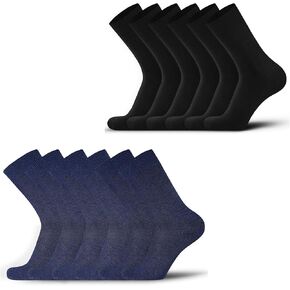 جوارب DarkCom باللونين الأسود والأزرق الداكن للرجال، 6 أزواج لكل منها in Kuwait