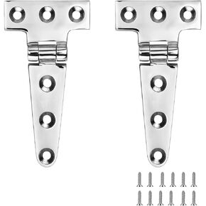 Marine Grade T Hinges, Stainless Steel Boat Hinges, 4 inch x 2 inches, No Noise, Heavy Duty 316 Stainless Steel with Screws (2 PCS)
