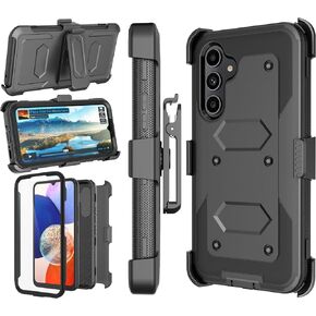 Njjex Rugged Case For Samsung Galaxy A54 5G, For Galaxy A54 5G Case, [Nbeck] Heavy Duty Built-in Screen Protector Locking Swivel Holster Belt Clip Kickstand Hard Shell Cover for Samsung A54 5G [Black]
